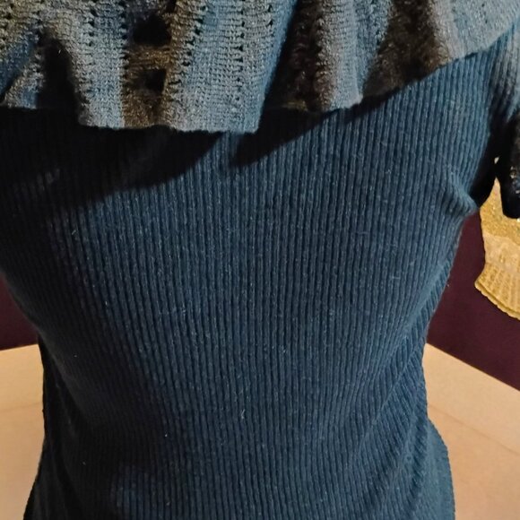 Ralph Lauren ruffled snap up sweater, short sleeve cardigan - Picture 3 of 9